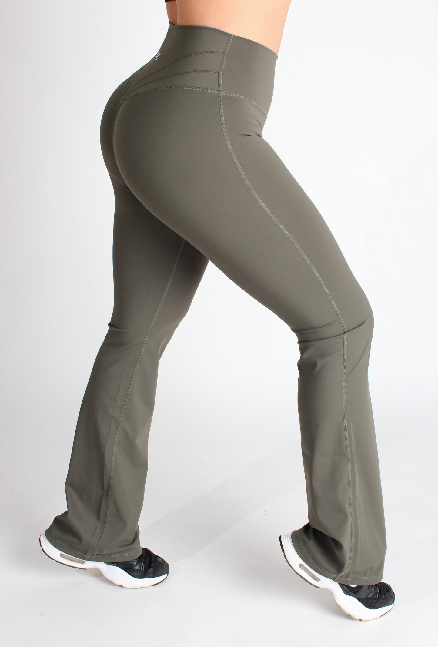 Army Green Flare Legging (7677983654073)