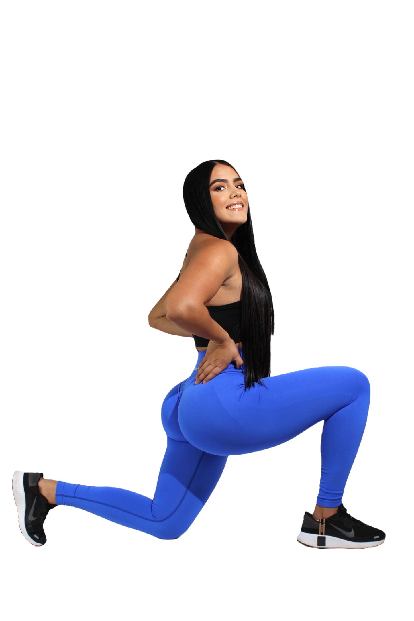 Royal Blue Scrunch Seamless Leggings (7554367422649)