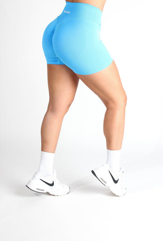 Azul Cielo V-Waist Scrunch Shorts (7640876581049)