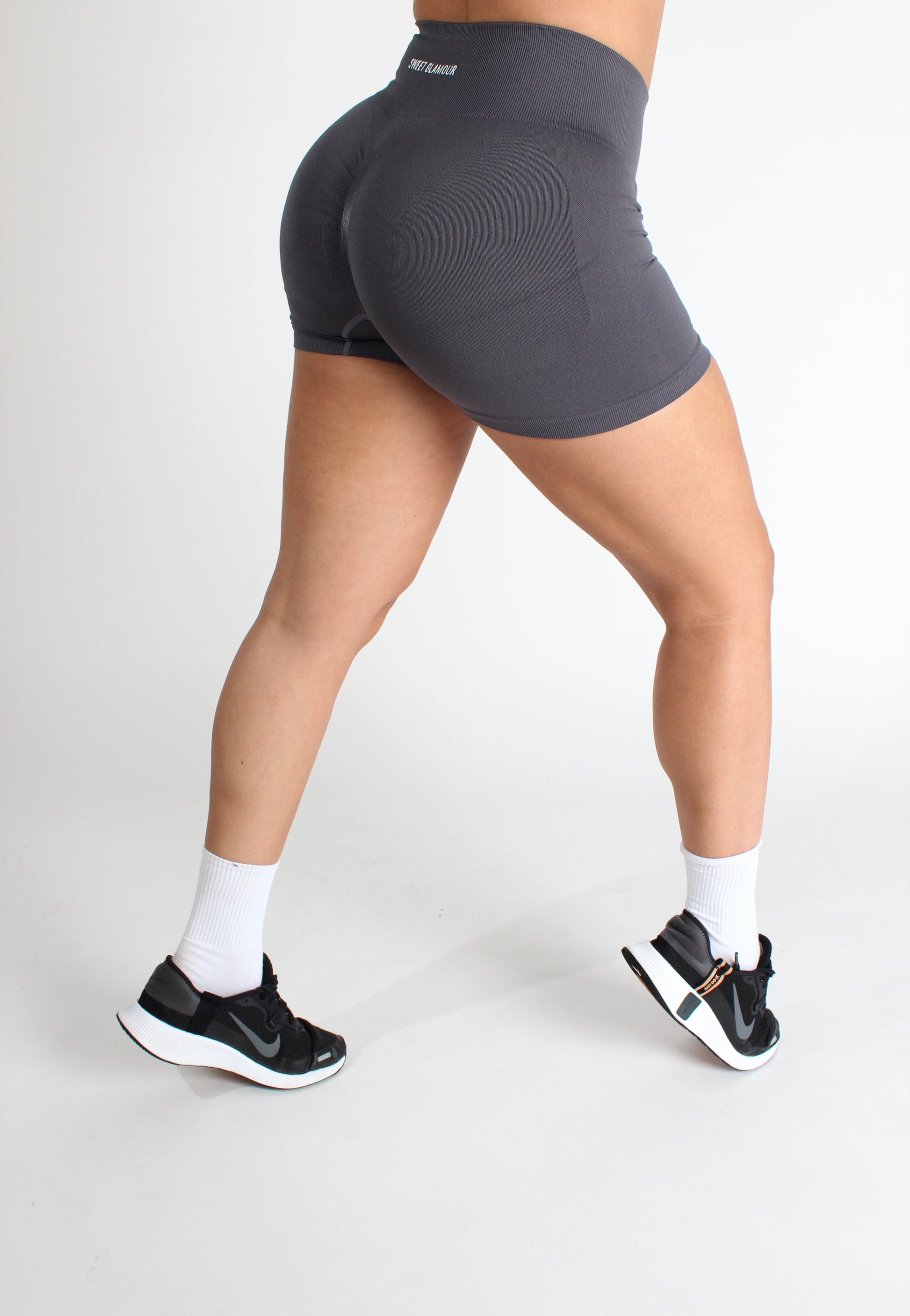 Dark Gray Scrunch Seamless Short (7672319410361)