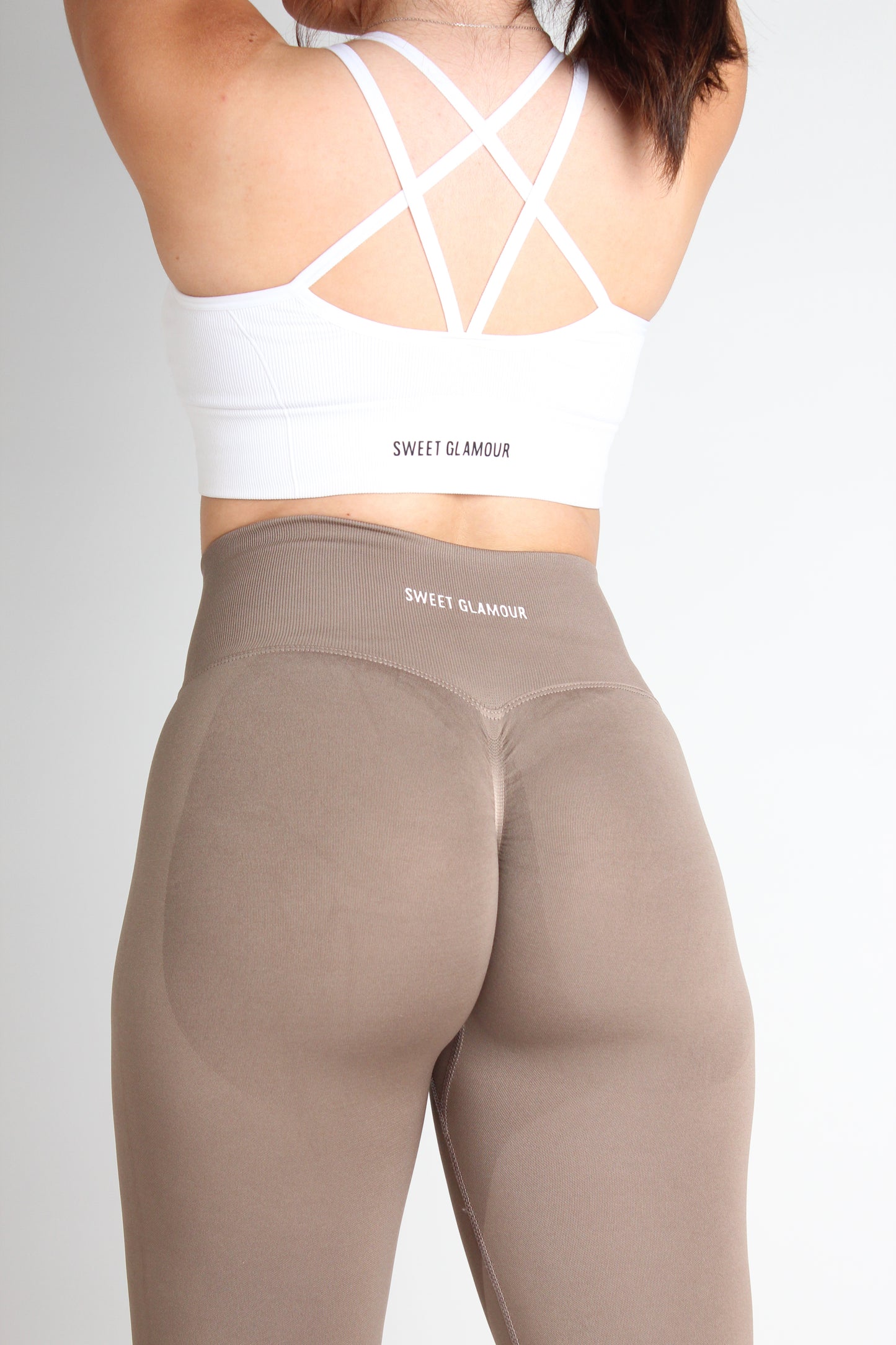 Taupe Scrunch Seamless Leggings (7614317494457)