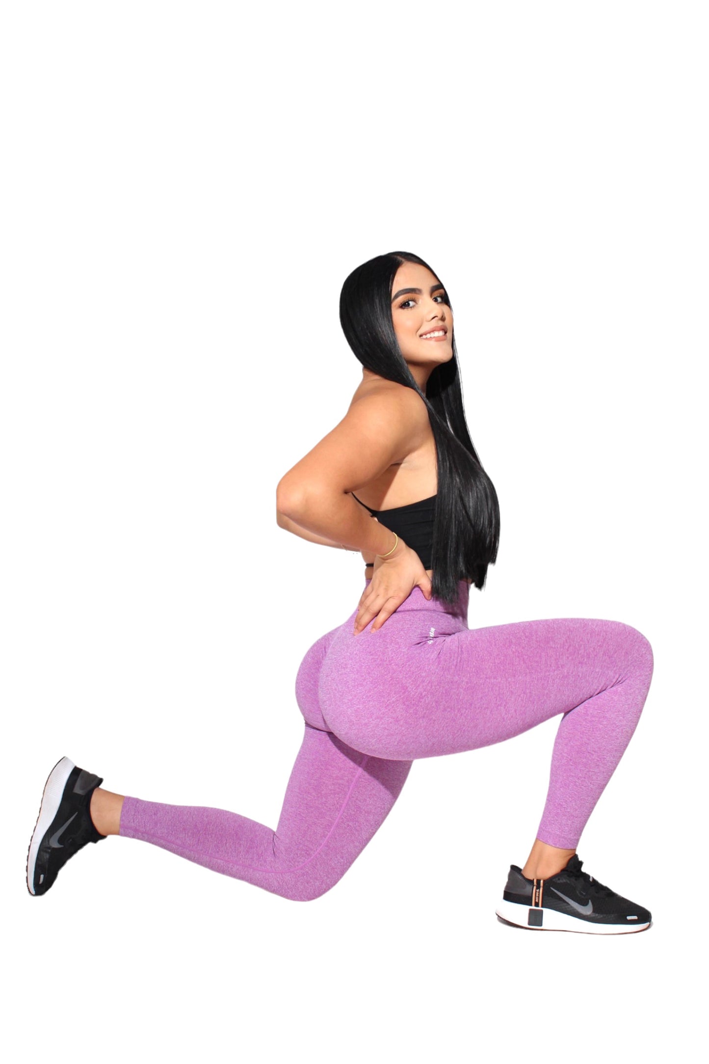 Purple Flecked Seamless Leggings (7558480560313)