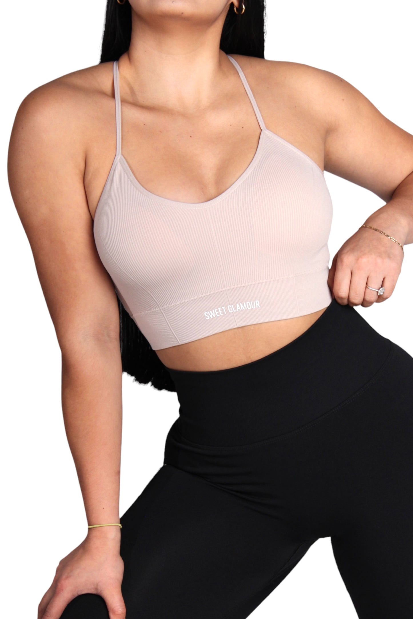 Apricot Crosscut Sports Bra (7559322501305)