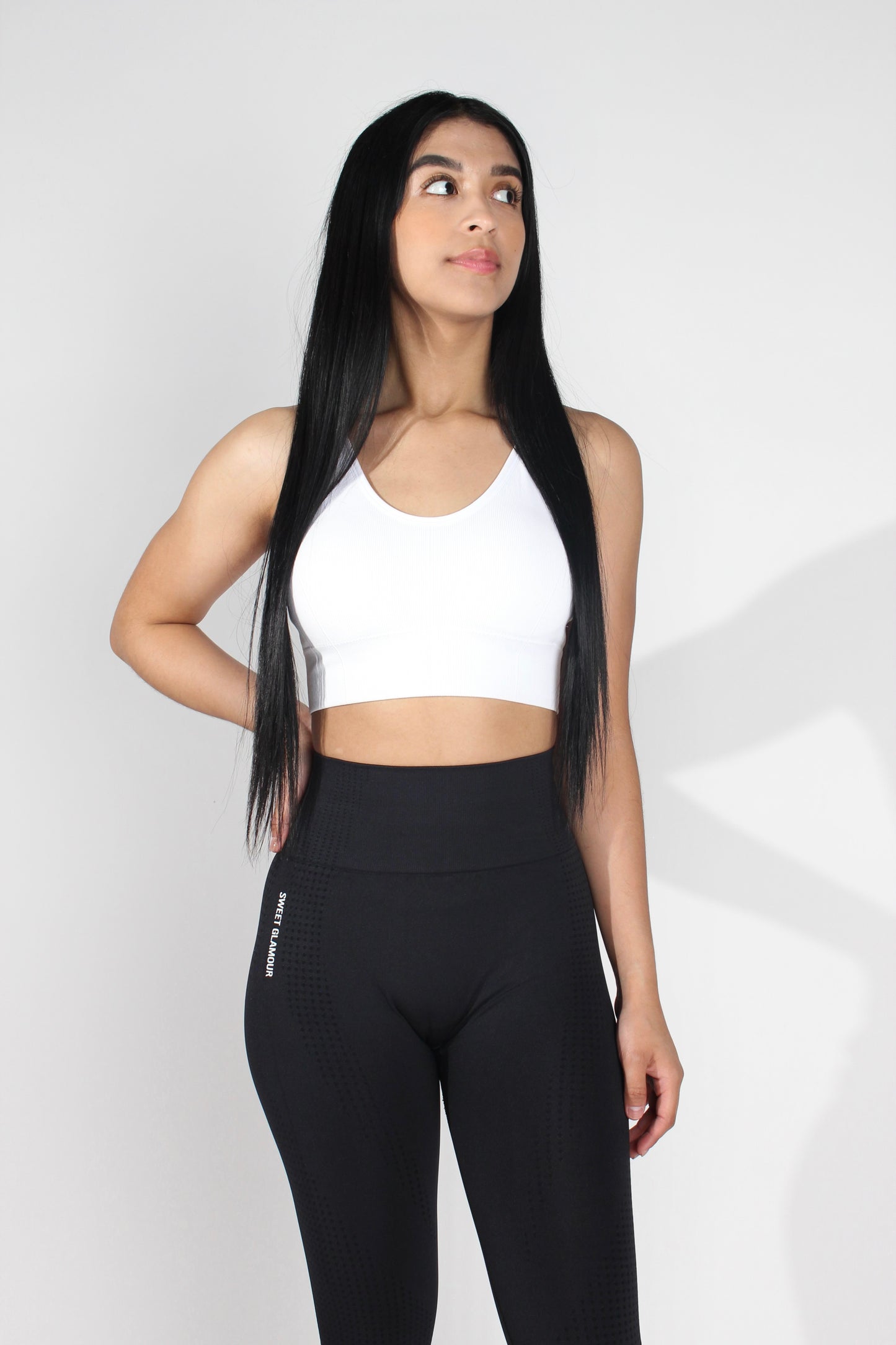 White Ribbed Crisscross Sports Bra (7574903619769)