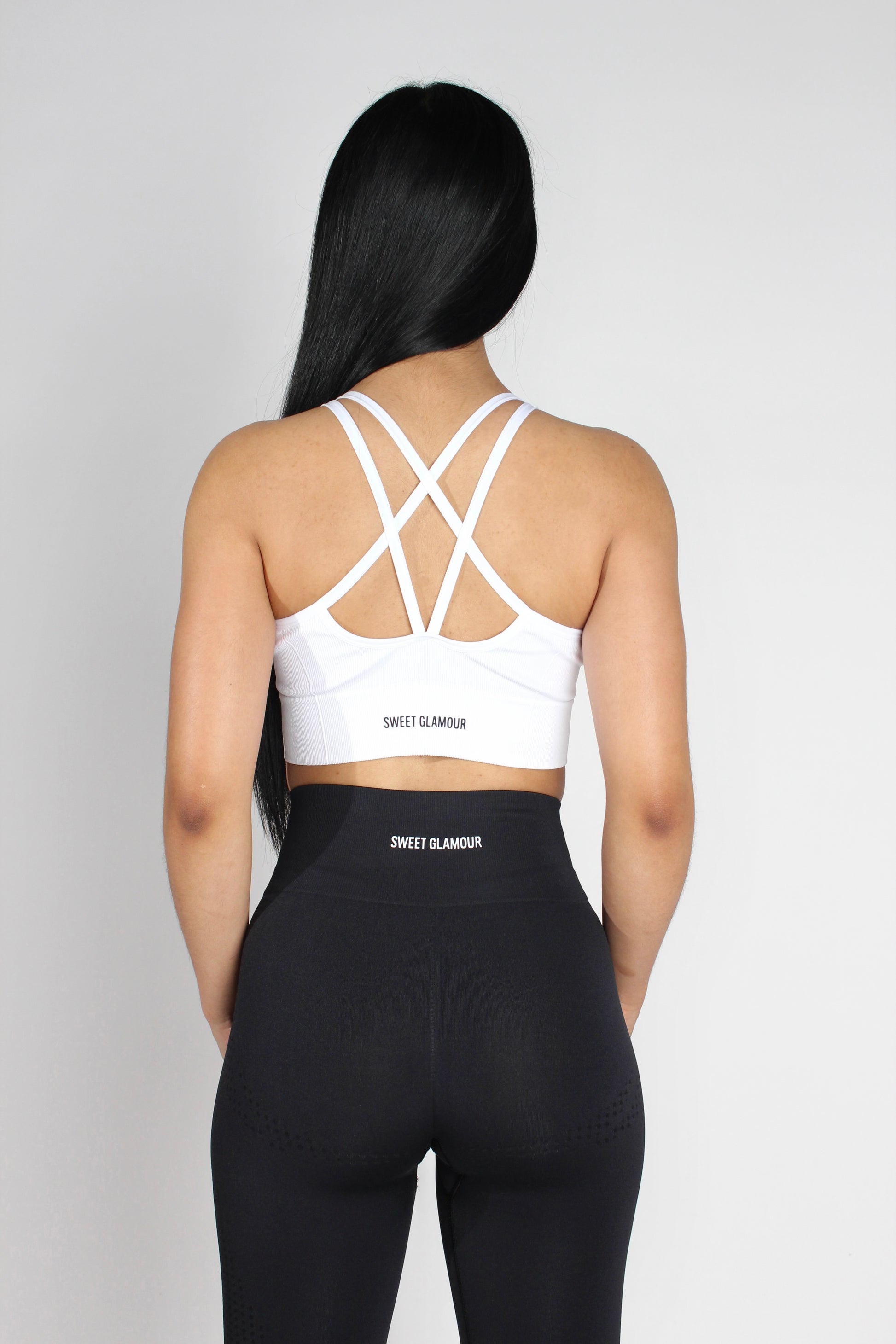 White Ribbed Crisscross Sports Bra (7574903619769)