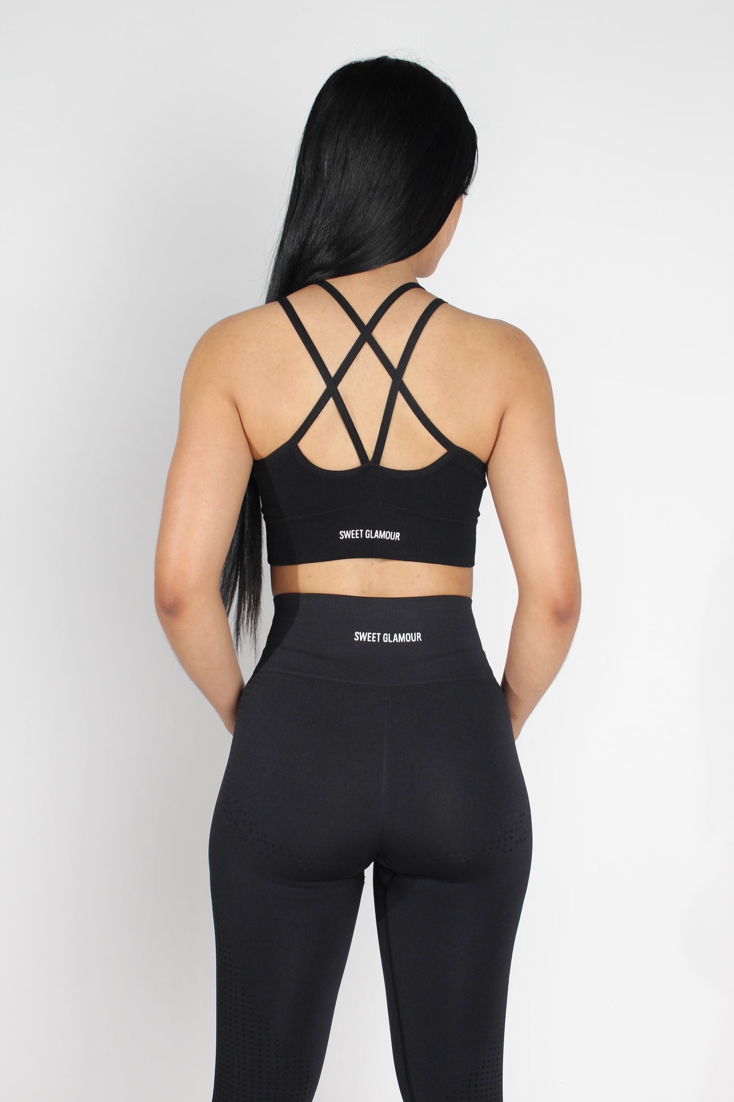 Black Ribbed Crisscross Sports Bra (7574903292089)