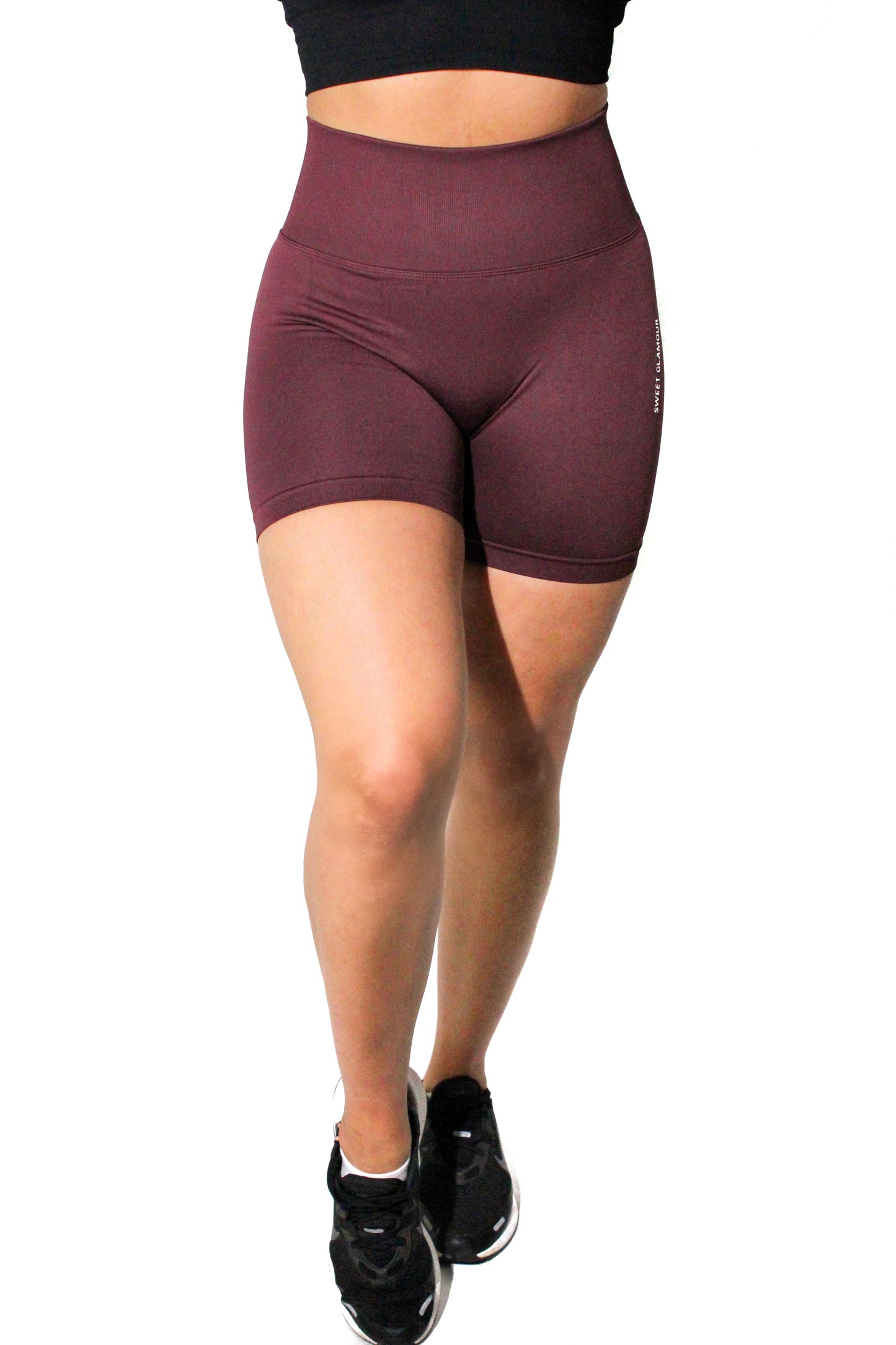 Burgundy Scrunch Seamless Shorts (7546755481785)