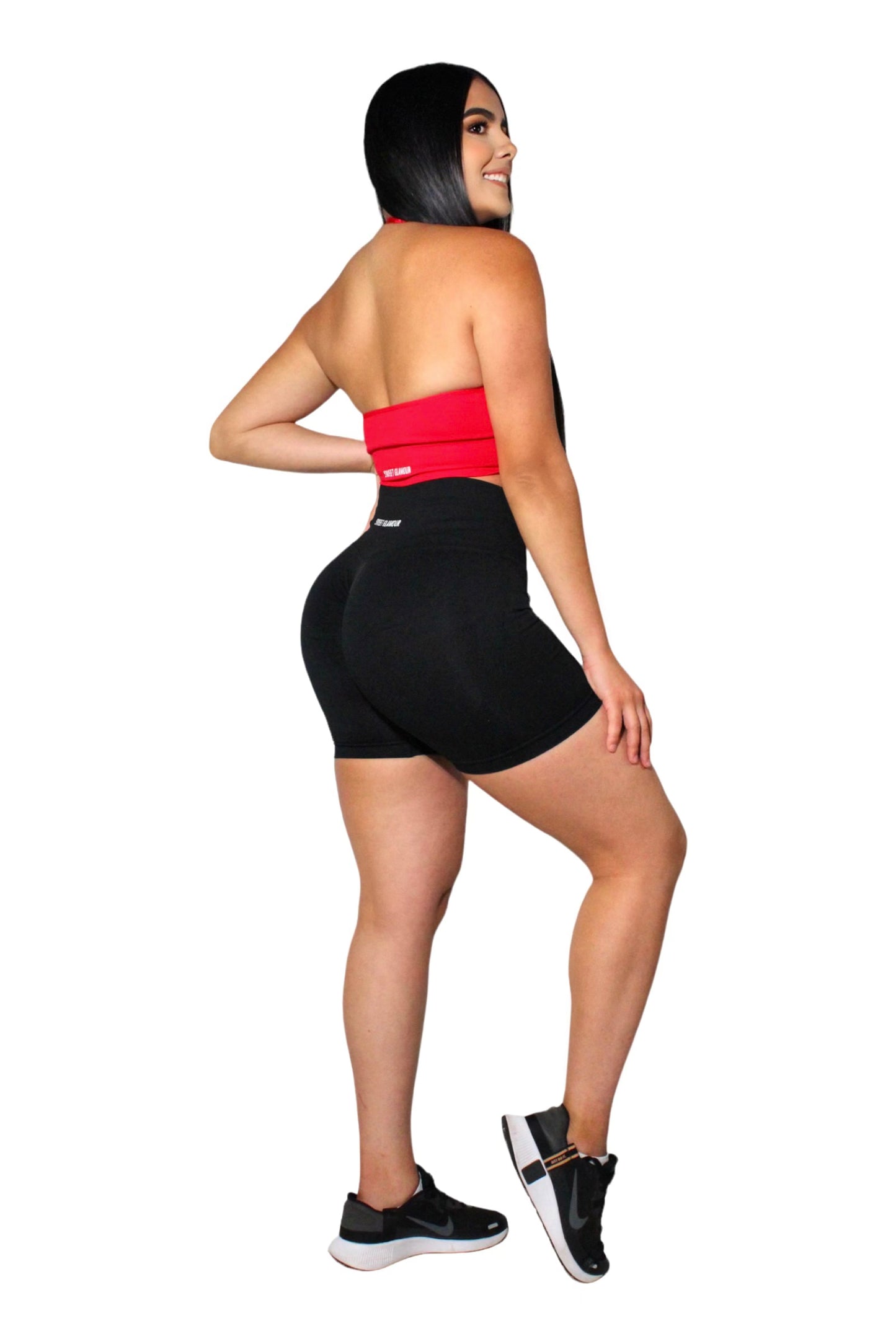 Pure Black Scrunch Seamless Shorts (7546754990265)