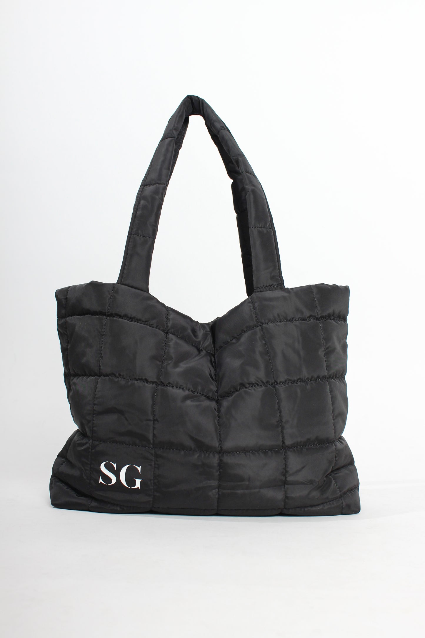 Black Puffer Tote Bag (7562355835065)