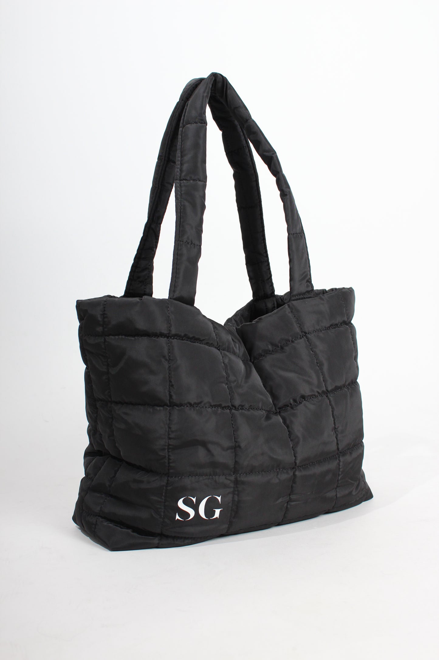 Black Puffer Tote Bag (7562355835065)