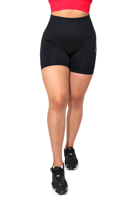 Pure Black Scrunch Seamless Shorts (7546754990265)