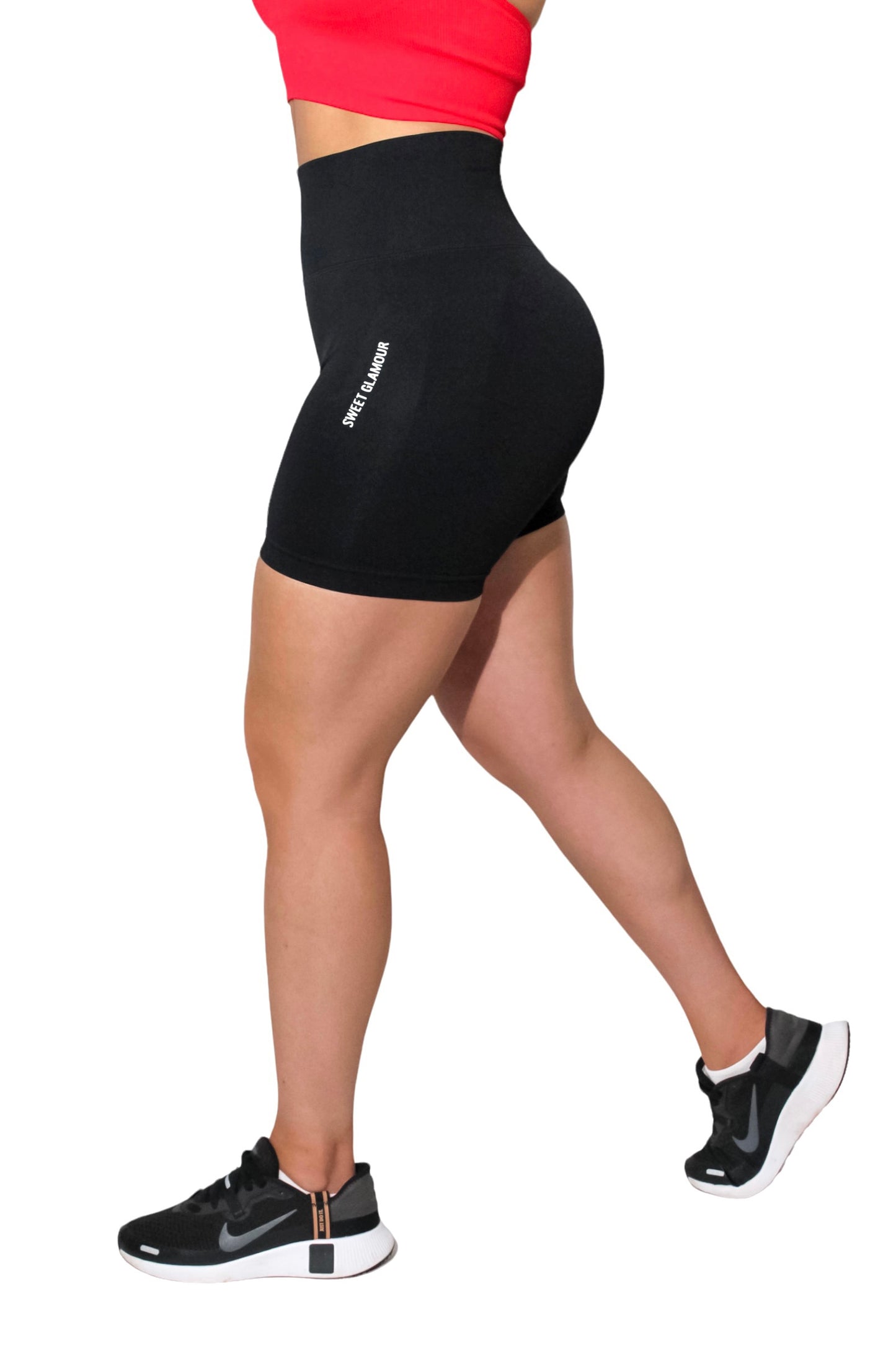 Pure Black Scrunch Seamless Shorts (7546754990265)