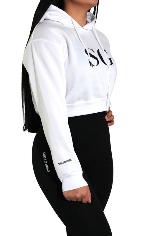 White Drawstring Hoodie (7550747214009)