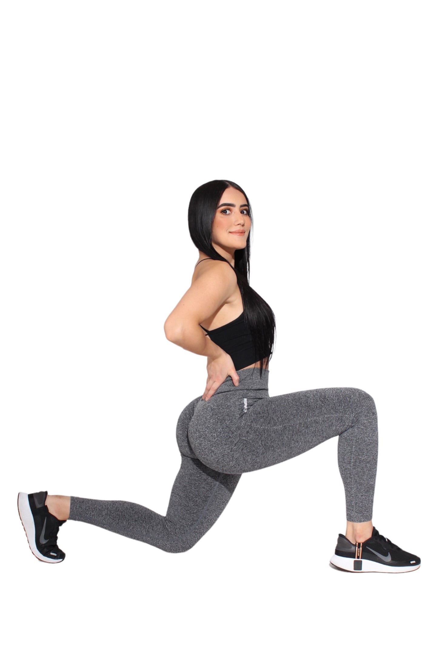 Black Flecked Seamless Leggings (7558480330937)