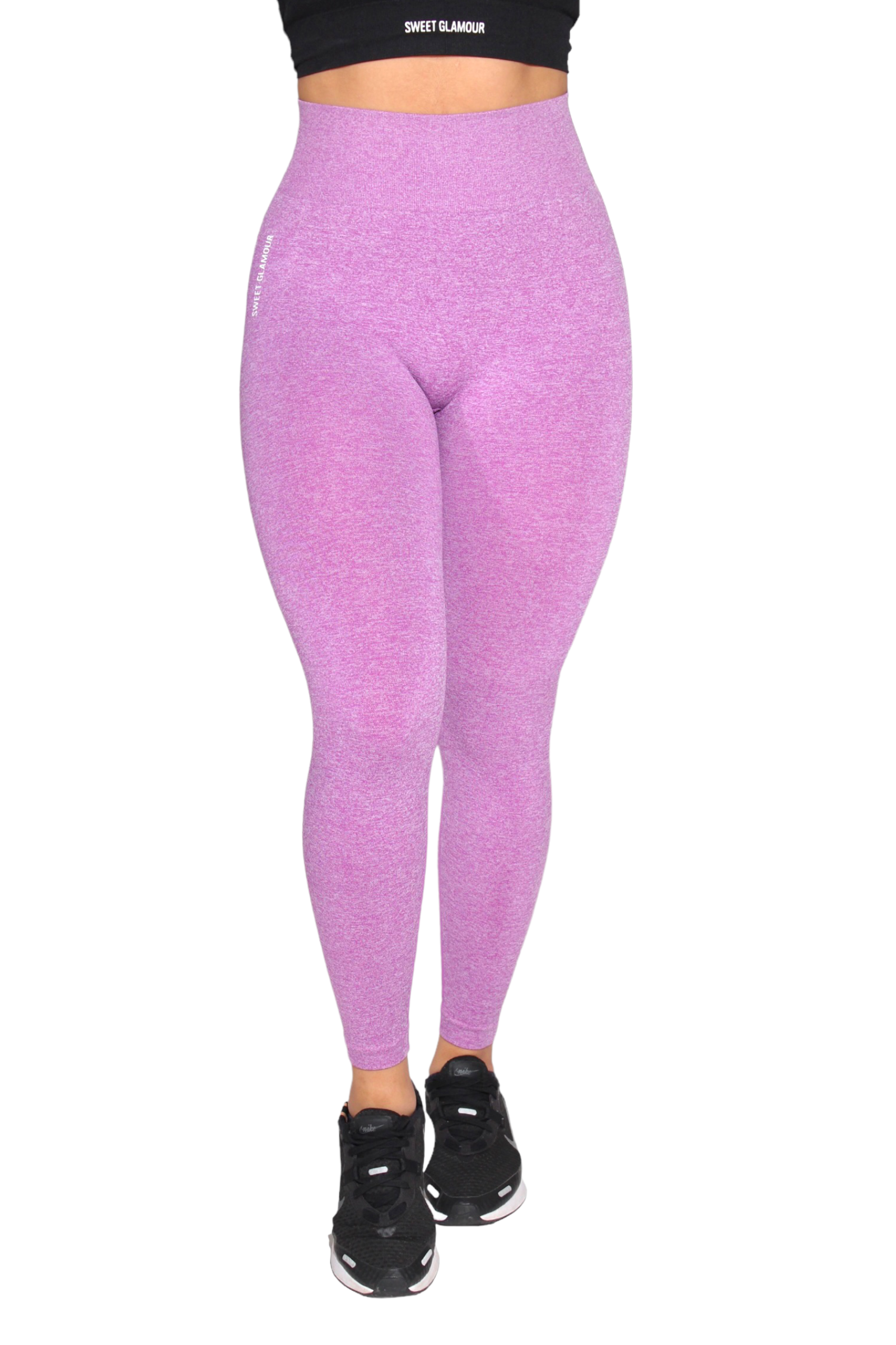 Purple Flecked Seamless Leggings (7558480560313)