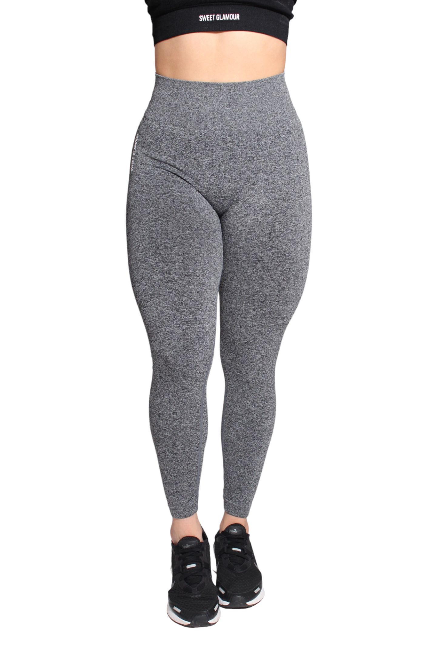 Black Flecked Seamless Leggings (7558480330937)