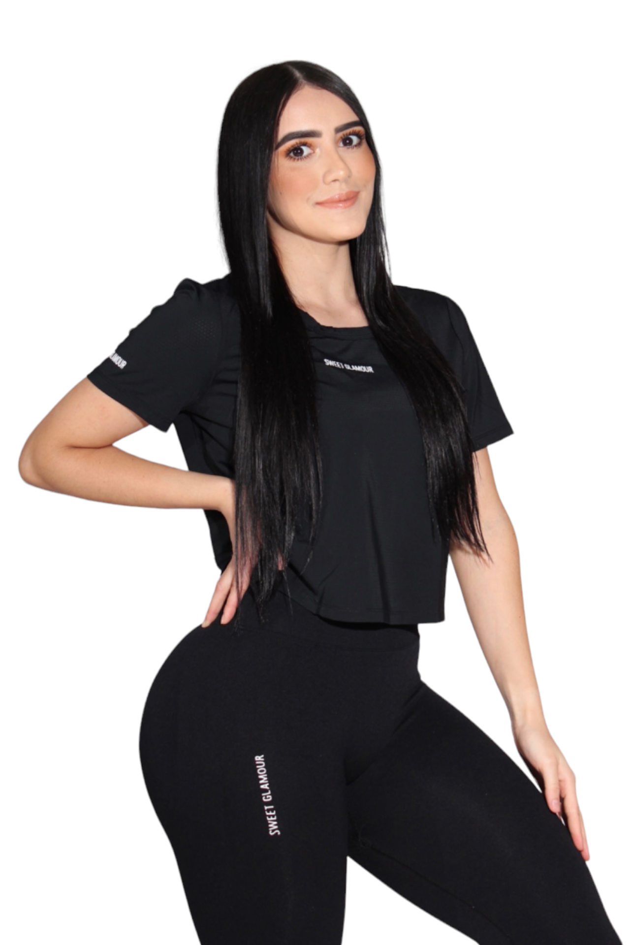 Black Daily Crop Sports Tee (7560567259321)