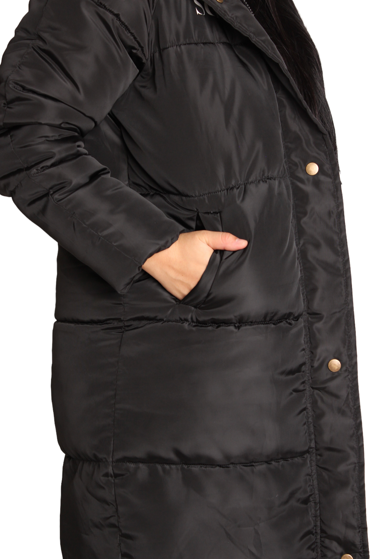 Black Long Puffer Winter Coat (7560574337209)