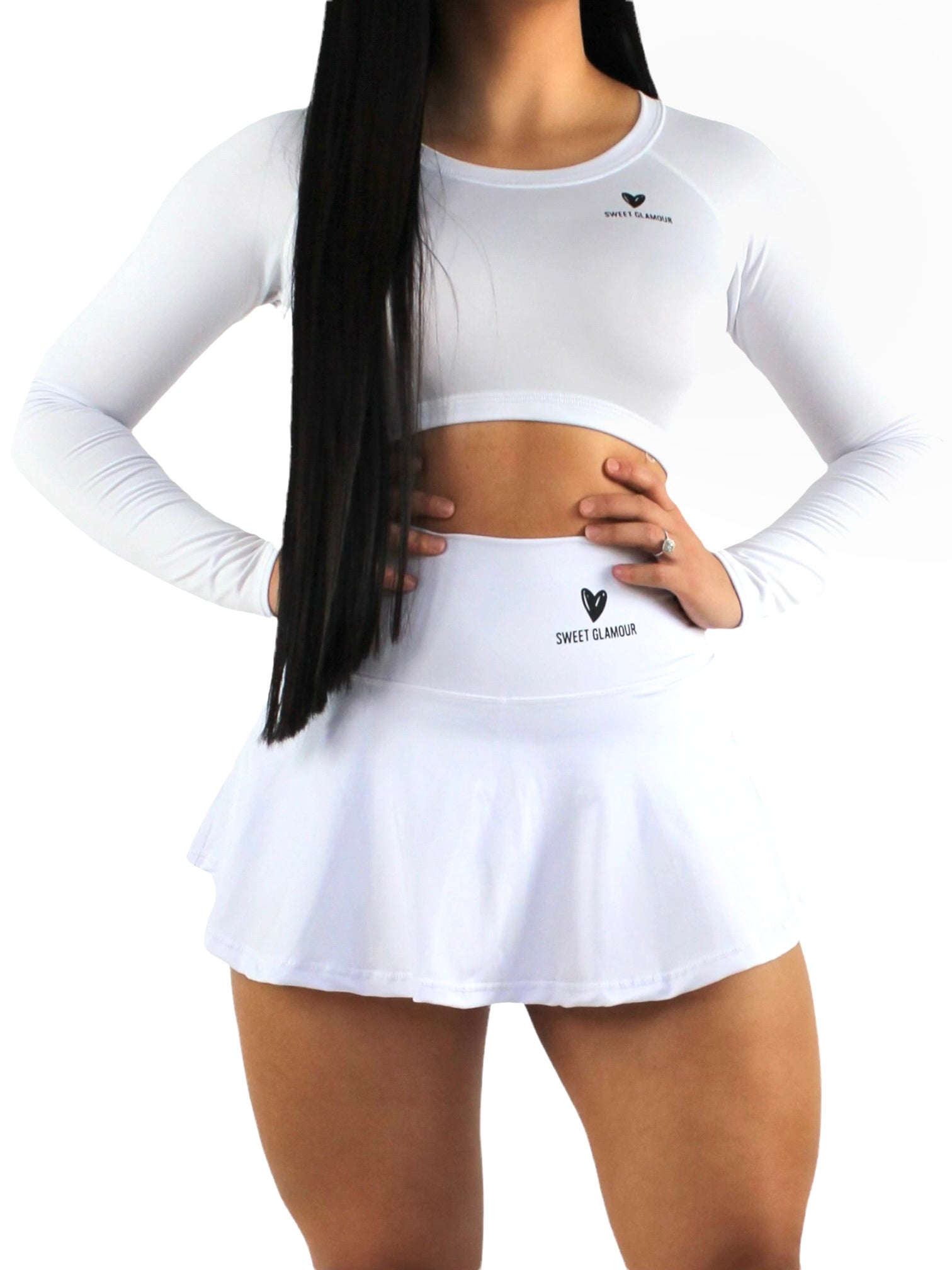 WHITE SEAMLESS LONG SLEEVE CROP (7392548487353)