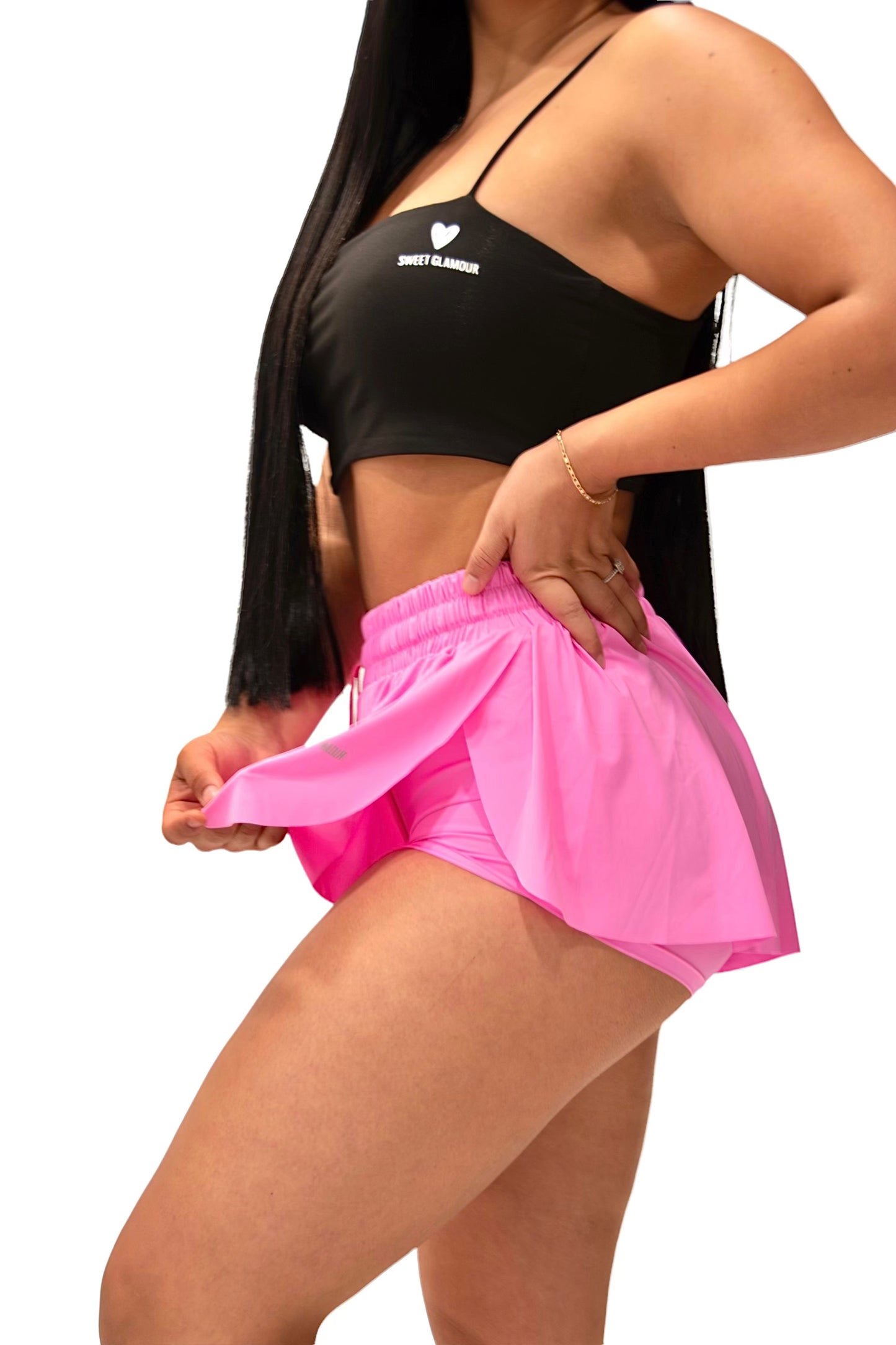 Bubble Gum Wavy Pocket Shorts (7508423409849)